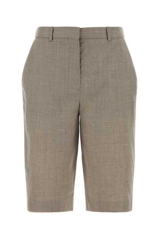Melange dove grey wool blend Ray bermuda shorts Beige LOULOU DE SAISON (RAY)
