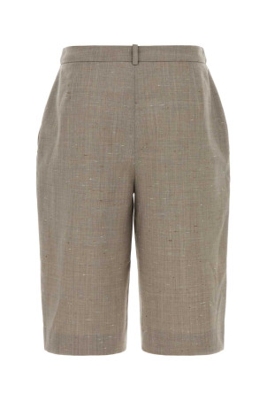 Melange dove grey wool blend Ray bermuda shorts Beige LOULOU DE SAISON (RAY)