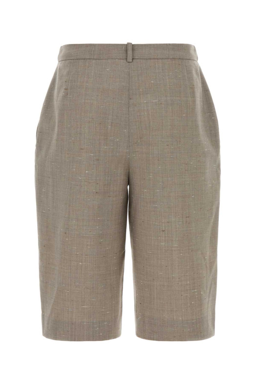 Melange dove grey wool blend Ray bermuda shorts Beige LOULOU DE SAISON (RAY)
