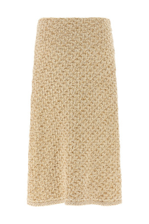 Denim-effect tweed skirt Gold