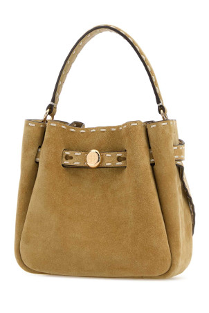 Beige suede bucket bag Blue TORY BURCH (183173)