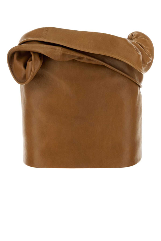 Camel leather mini skirt Brown MAGDA BUTRYM (265526)