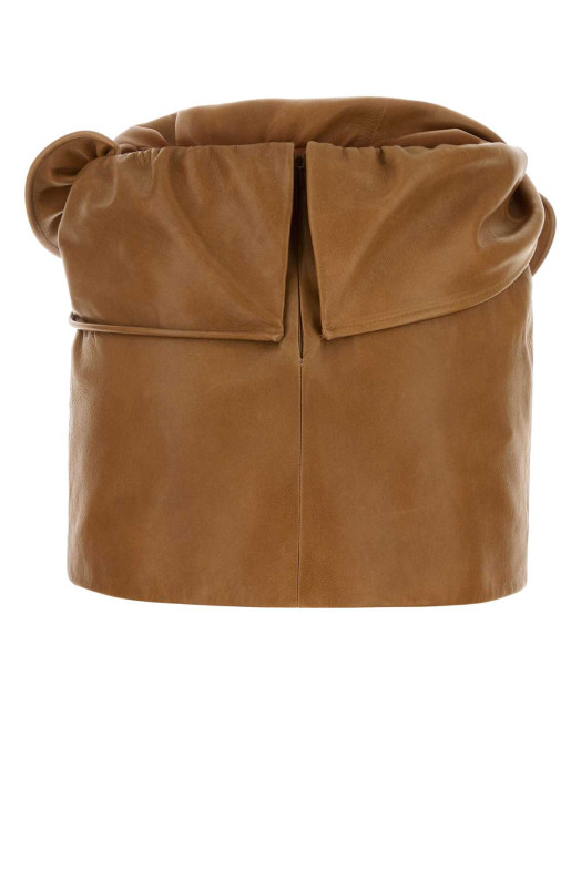 Camel leather mini skirt Brown MAGDA BUTRYM (265526)