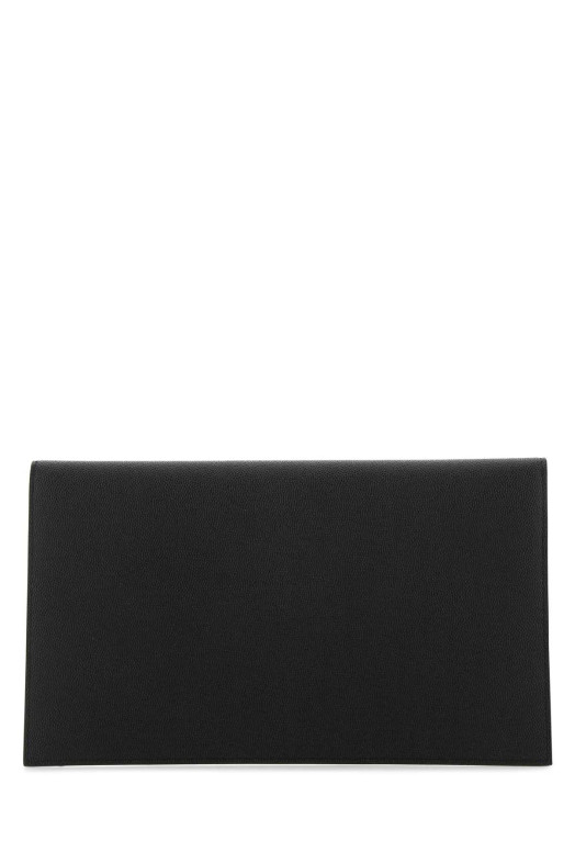 Black leather Uptown clutch Black SAINT LAURENT (5657391GF0J)