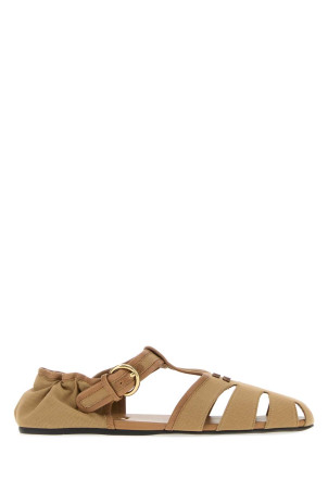 Camel canvas Ruches sandals MIU MIU (5E635FF0053ZMT)