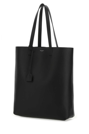 Black leather Bold shopping bag Black SAINT LAURENT (676657CSU0N)