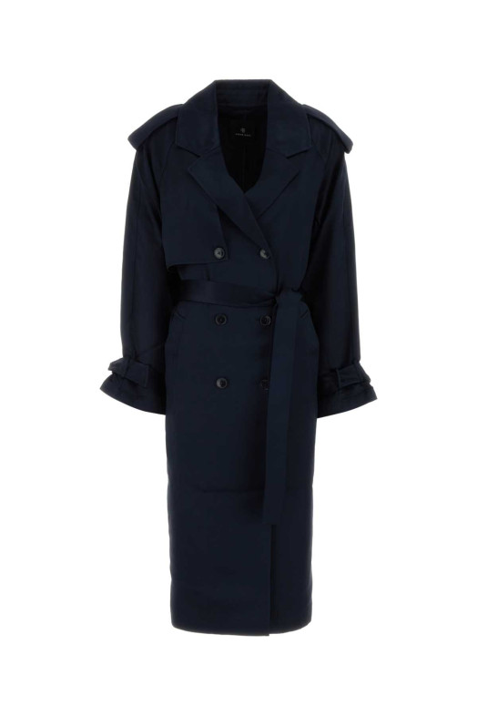 Midnight blue satin Rickie trench coat ANINE BING (A0111779)