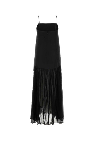 Black satin e georgette Clementine dress ANINE BING (A0212030)