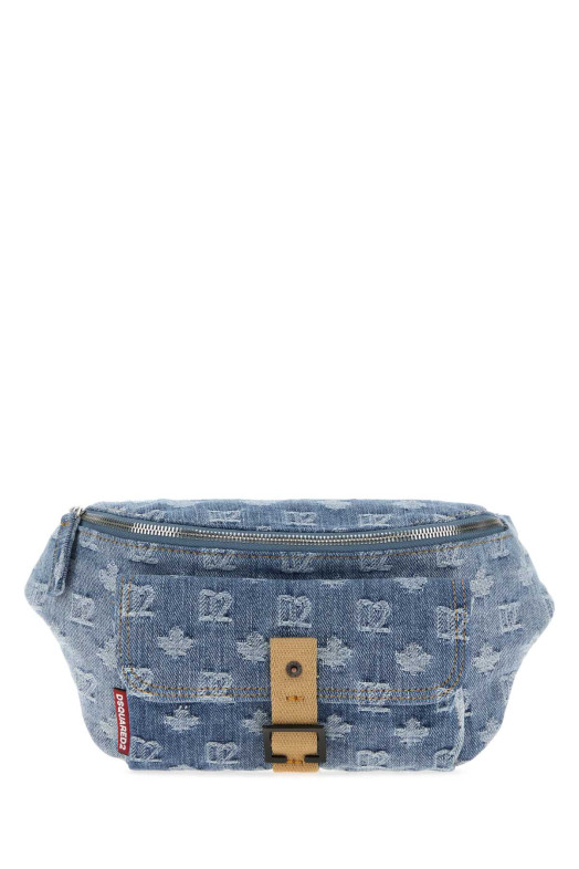 Embroidered denim belt bag DSQUARED (BBM008010108819)