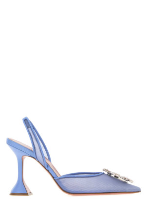 Cerulean blue mesh Begum pumps BLUE AMINA MUADDI (BEGUMMESHSLING95)