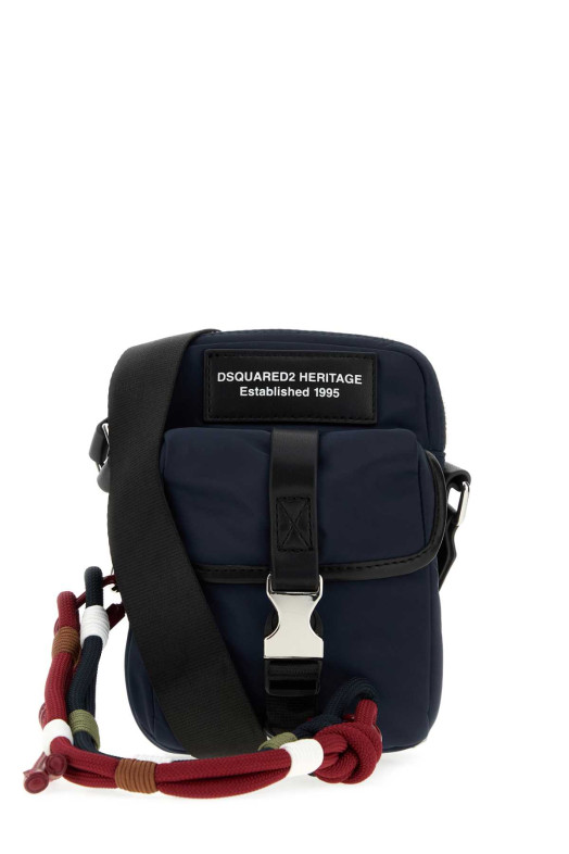 Сумка через плечо из ткани темно-синего цвета DSQUARED (CBM007661700001) DSQUARED2