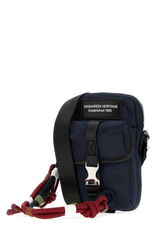 Сумка через плечо из ткани темно-синего цвета DSQUARED (CBM007661700001) DSQUARED2