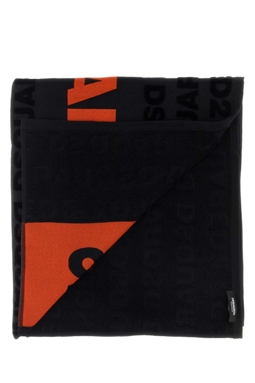Black cotton beach towel DSQUARED (D7P006610)