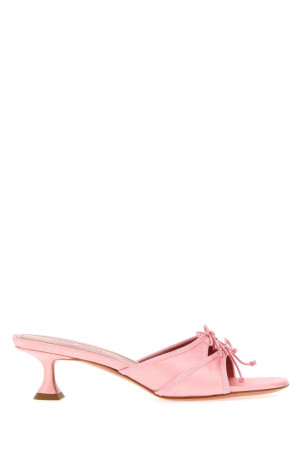 Pink satin Eleonora mules Pink AMINA MUADDI (ELEONORASLIPPER45)