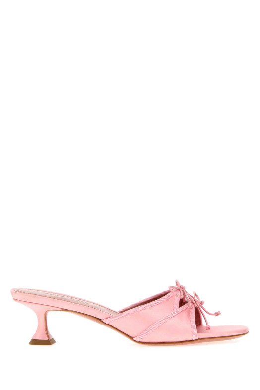 Pink satin Eleonora mules Pink AMINA MUADDI (ELEONORASLIPPER45)