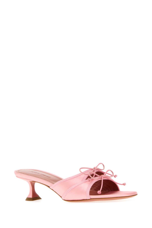 Pink satin Eleonora mules Pink AMINA MUADDI (ELEONORASLIPPER45)