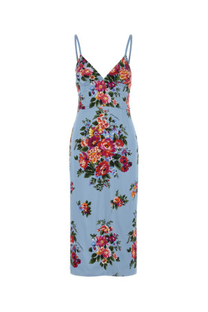 Printed stretch satin dress DOLCE & GABBANA (F610GTFSICE)