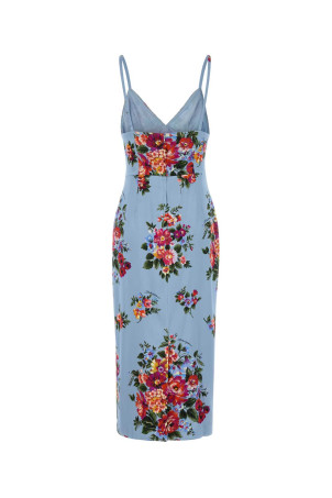 Printed stretch satin dress DOLCE & GABBANA (F610GTFSICE)