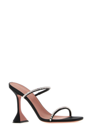 Black satin Gilda mules Black AMINA MUADDI (GILDASLIPPER95)