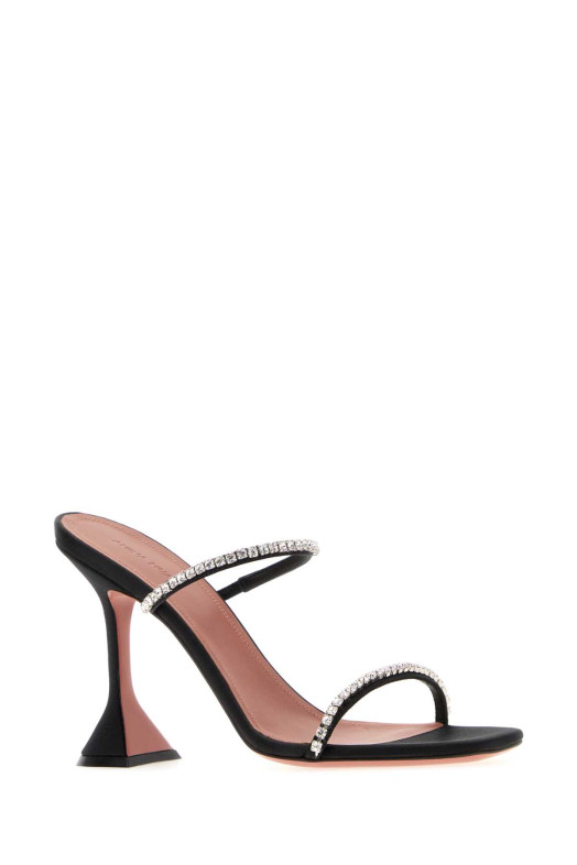 Black satin Gilda mules Black AMINA MUADDI (GILDASLIPPER95)