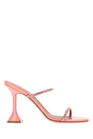 Pink leather Gilda mules Pink AMINA MUADDI (GILDASLIPPER95)
