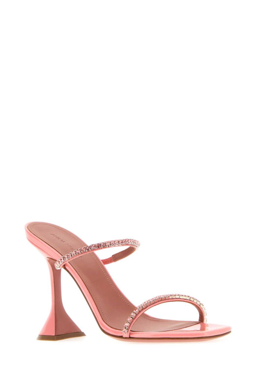 Pink leather Gilda mules Pink AMINA MUADDI (GILDASLIPPER95)