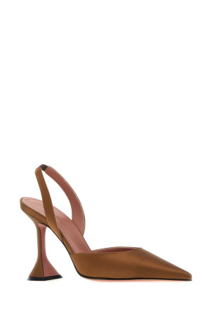 Brown satin Holli Sling pumps AMINA MUADDI (HOLLISLING95)