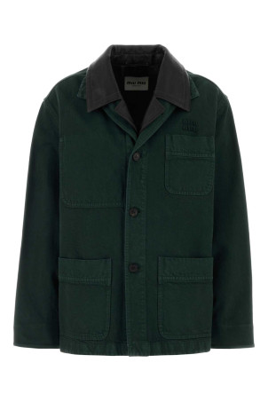 Bottle green denim jacket MIU MIU (MH2053SOOO19R2)