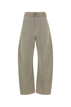 Dove grey canvas wide-leg pant LEMAIRE (PA326LD1054)