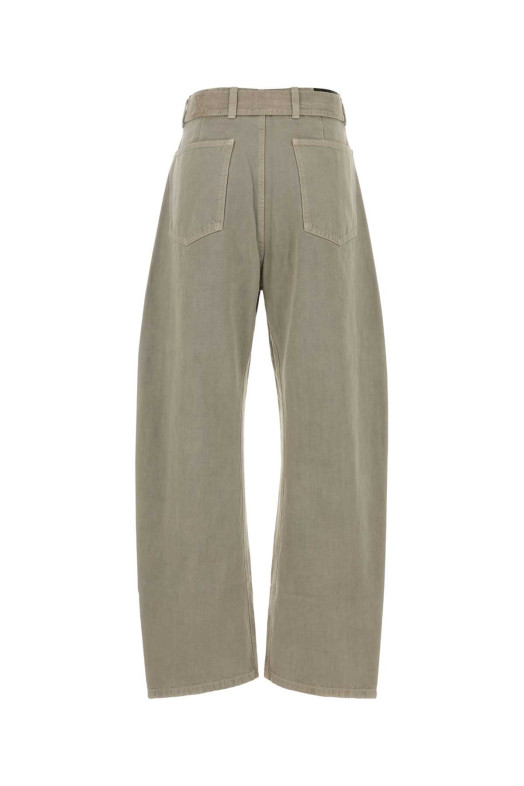 Брюки из серого канваса с широкими брючинами LEMAIRE (PA326LD1054)