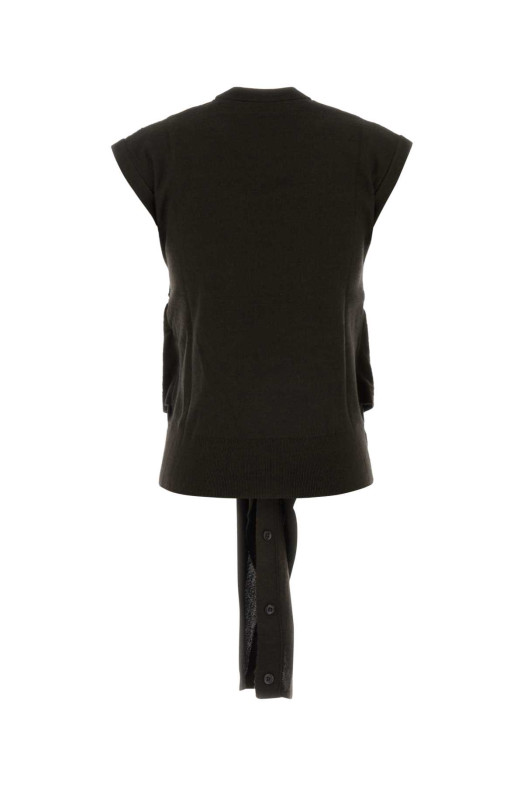 Dark brown wool and acrylic vest LEMAIRE (PO0002LK087)