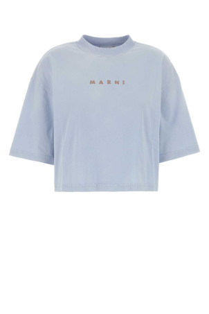 Powder blue cotton t-shirt MARNI (THJE0333GPUSCZ20)