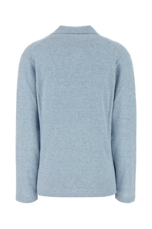 Melange light blue cotton blend Niosa polo shirt THE ROW (10707Y971)