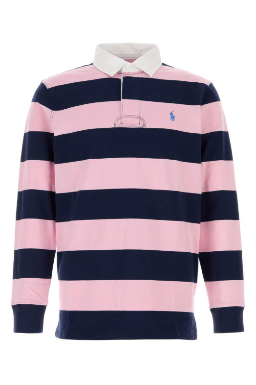 Хлопковая рубашка-поло с вышивкой POLO RALPH LAUREN (710717116)