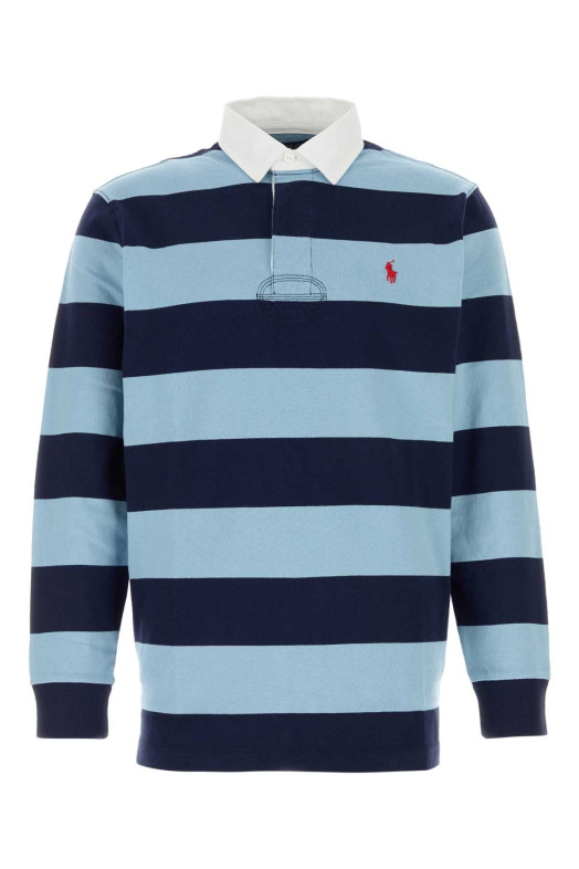 Хлопковая рубашка-поло с вышивкой, розового цвета, POLO RALPH LAUREN (710717116)