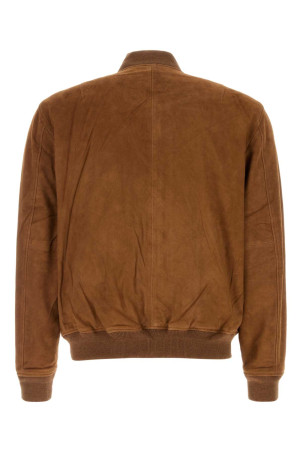 Caramel suede bomber jacket Gray POLO RALPH LAUREN (710P08224)