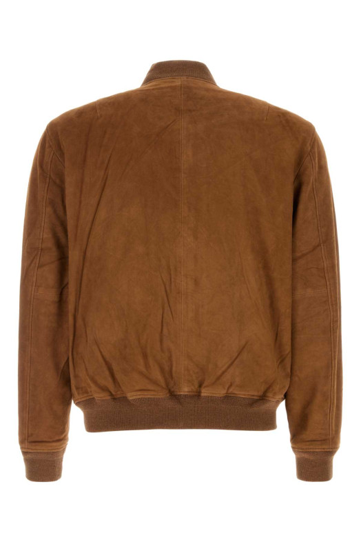 Caramel suede bomber jacket Gray POLO RALPH LAUREN (710P08224)