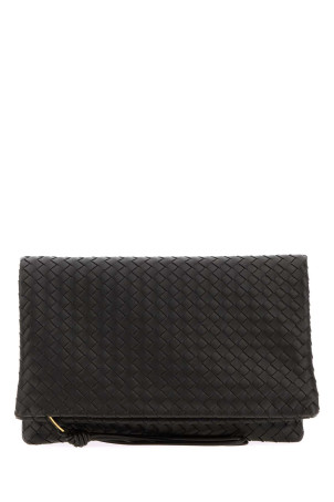 Dark brown leather Giornale clutch BOTTEGA VENETA (867345V0HW0)