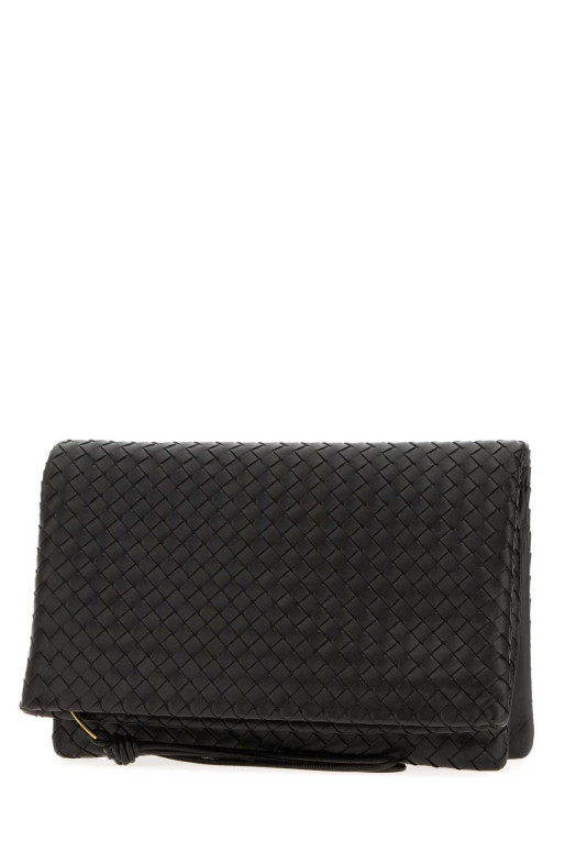 Dark brown leather Giornale clutch BOTTEGA VENETA (867345V0HW0)