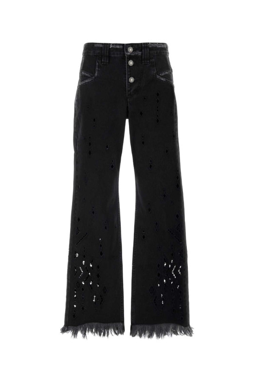 Джинсы Amie с широкими брючинами из чёрного денима ISABEL MARANT (PA0698FAD2H01I)