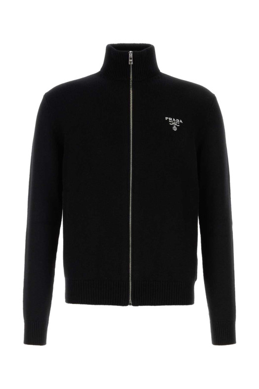 Черный кашемировый кардиган PRADA (UMG245S23211LM)
