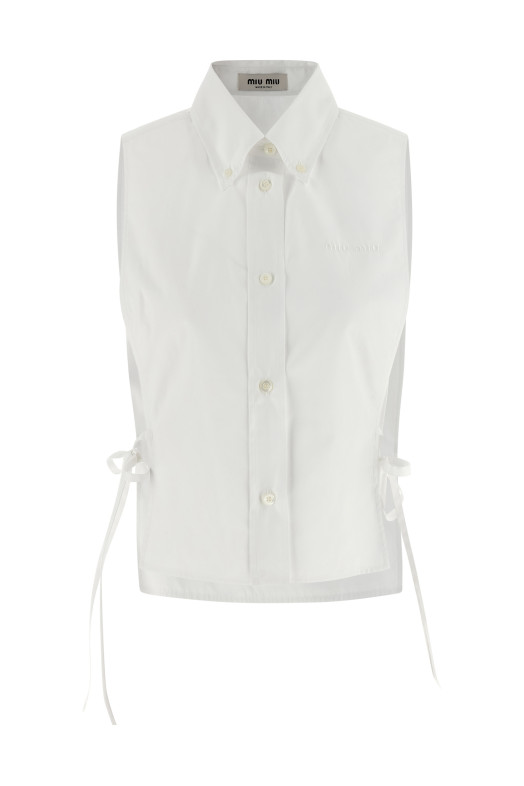 Рубашка-жилет, белая MIU MIU MK2024SOOO19SEF0009