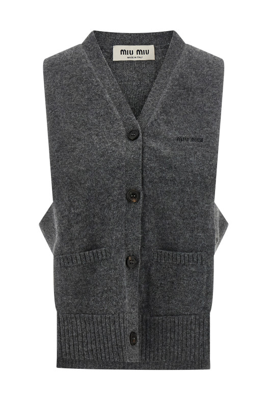 Кардиган-жилет, серый MIU MIU MMV380SOOO19RLF0480