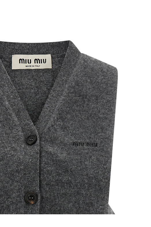 Кардиган-жилет, серый MIU MIU MMV380SOOO19RLF0480