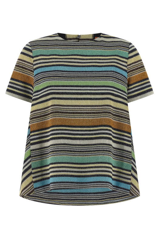 Футболка с полосками из ламе, разноцветная MISSONI DS26SK1HBR0158S72Q7