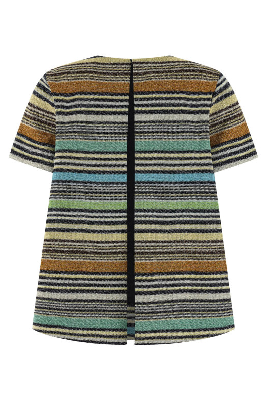 Футболка с полосками из ламе, разноцветная MISSONI DS26SK1HBR0158S72Q7