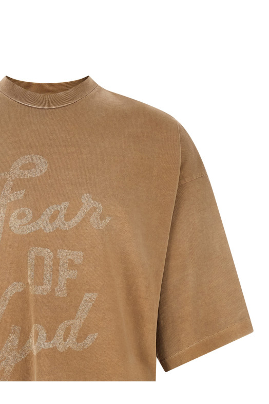 Футболка «Fear of God, 9» бежевого цвета FG9M109964HWJDUNEPEARL