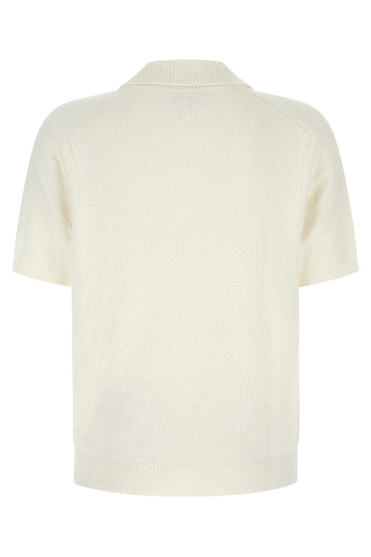 Поло из трикотажа букле, белого цвета LACOSTE AH061870V