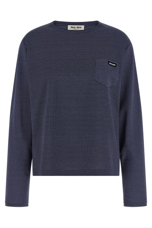 Jacquard jersey t-shirt Blue