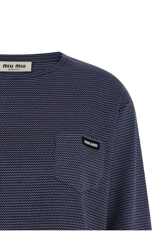 Jacquard jersey t-shirt Blue